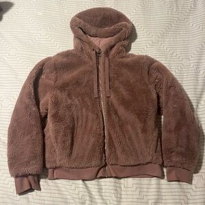Athleta Ritual Mauve Fuzzy Jacket